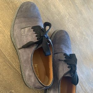 Doucal’s grey suede loafers. Size 36 (US 6)